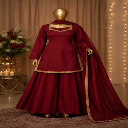 Premium Ethnic Kurti Palzo Set