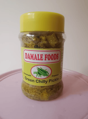 Damale Foods Green Chilly Pickle (500g) | Homemade Premium Quality | Traditional Condiment