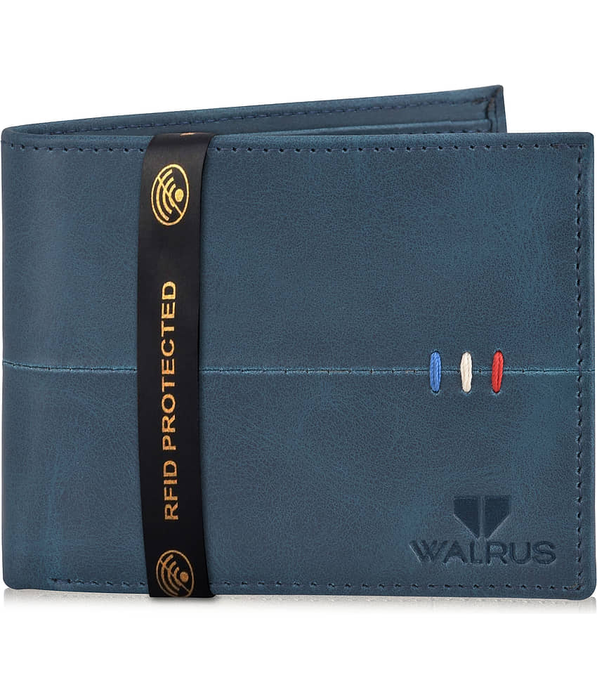 Walrus Faux Leather Blue Casual Regular Wallet