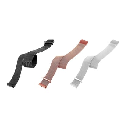 iWatch Melanese Mesh Strap Black, Silver& Rose Pink (Combo) - SELECT MM- WrapCart iWatch Melanese Mesh Strap Black, Silver& Rose Pink (Combo) - SELECT MM- WrapCart - 42/44/45/49 mm