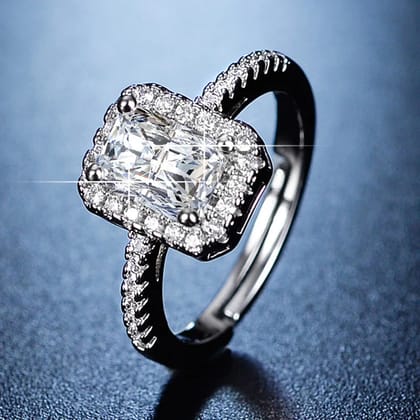 Chic Rectangular Diamond Ring (Adjustable)
