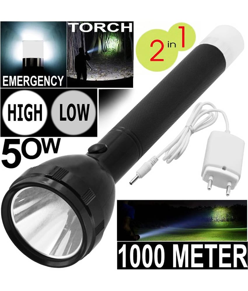 Let Light 1000 Meter 2Mode Long Beam Chargeable Waterproof LED Table Lamp 50W Flashlight