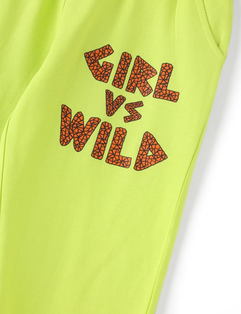 New Kids Girls Capri Pants Cotton French Terry Acid Lime Green Girl vs Wild 2025 at ShopCircuit 
