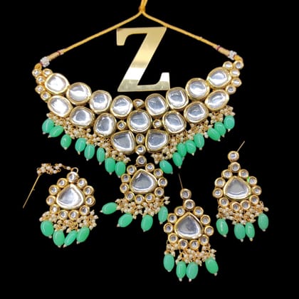 ZEVAR | Kundan Choker Necklace With Earrings