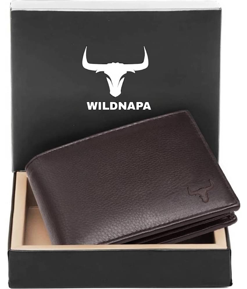 WILDNAPA 100% Leather Solid Men's Regular Wallet With 8 Slots For Card ( Blue , Pack of 1 )