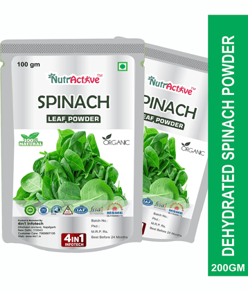 NutrActive Green Spinach Leaf Powder/ Palak Leaf Instant Soup 200 gm Pack of 2