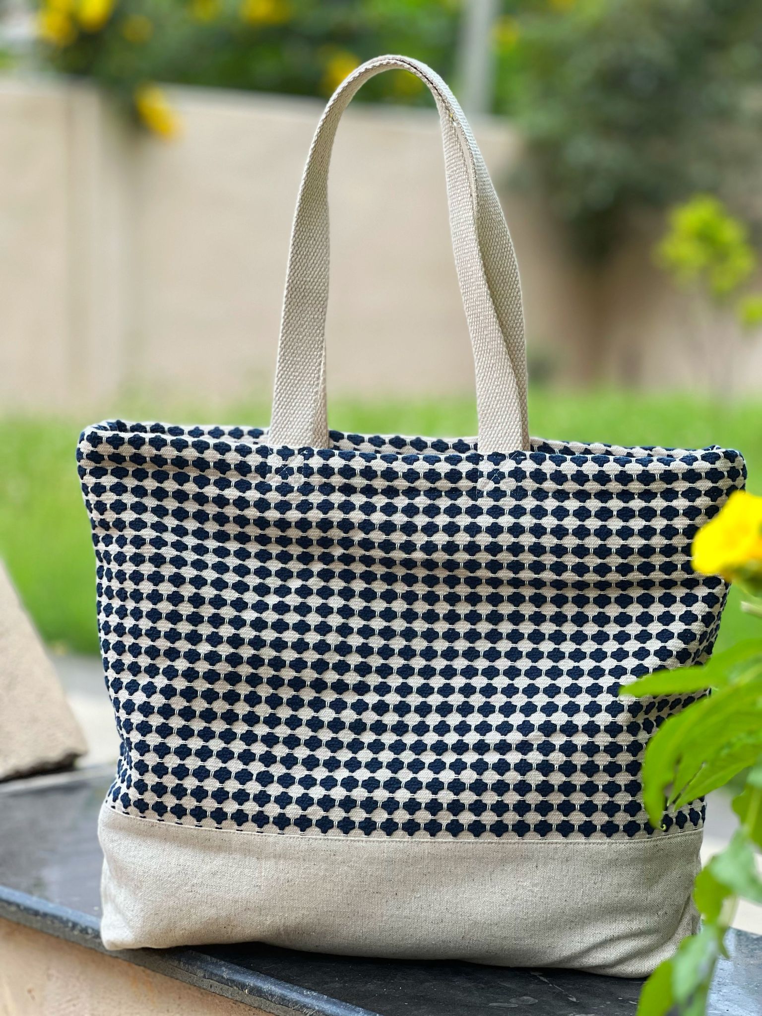 Textured Blue Tote