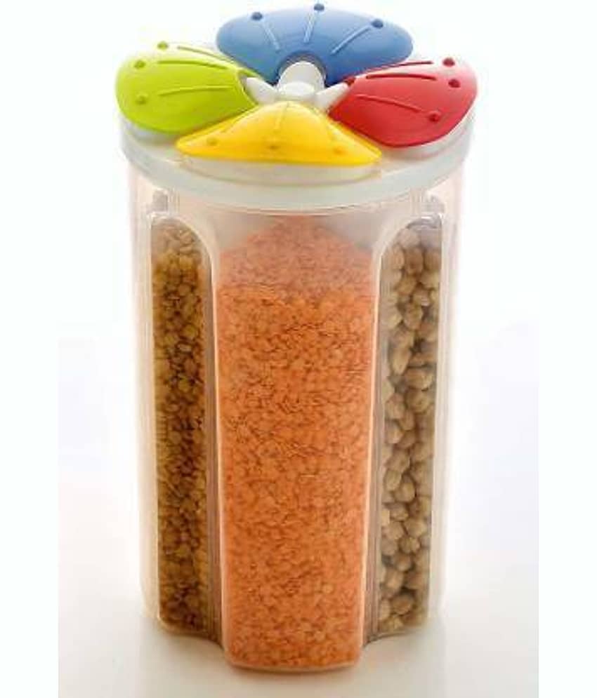 kamaly Spice, Grocery, Nuts Storage Container with 4 Section - 2200ml Set of 1