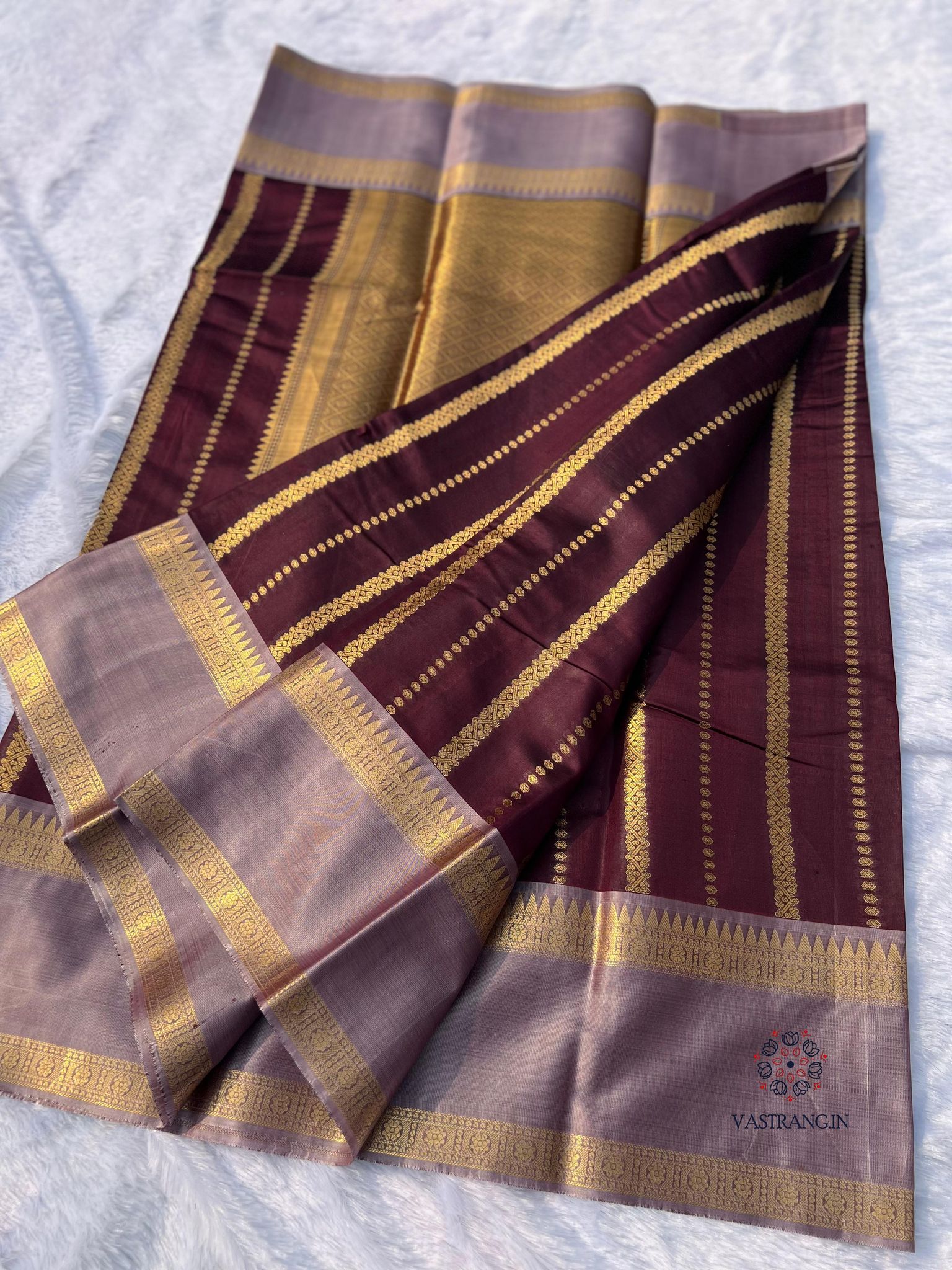 New Wedding Wear Brown n Golden Banarasi Soft Silk Jacquard Weaving Work Fancy Designer Saree