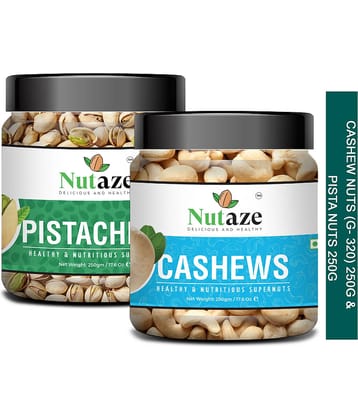 Nutaze Combo Pack Of Premium Cashew 250g & Premium Pistacios 250g| 100% Tasty & Crunchy
