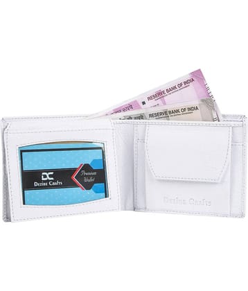 Dezire Crafts PU Solid Men's Regular Wallet With 5 Slots For Card ( White , Pack of 1 )