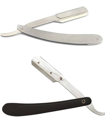 Verceys Professional 100% Stainless Steel Straight Edge 2 Barber Razor Straight Razor 2 Pack of 2