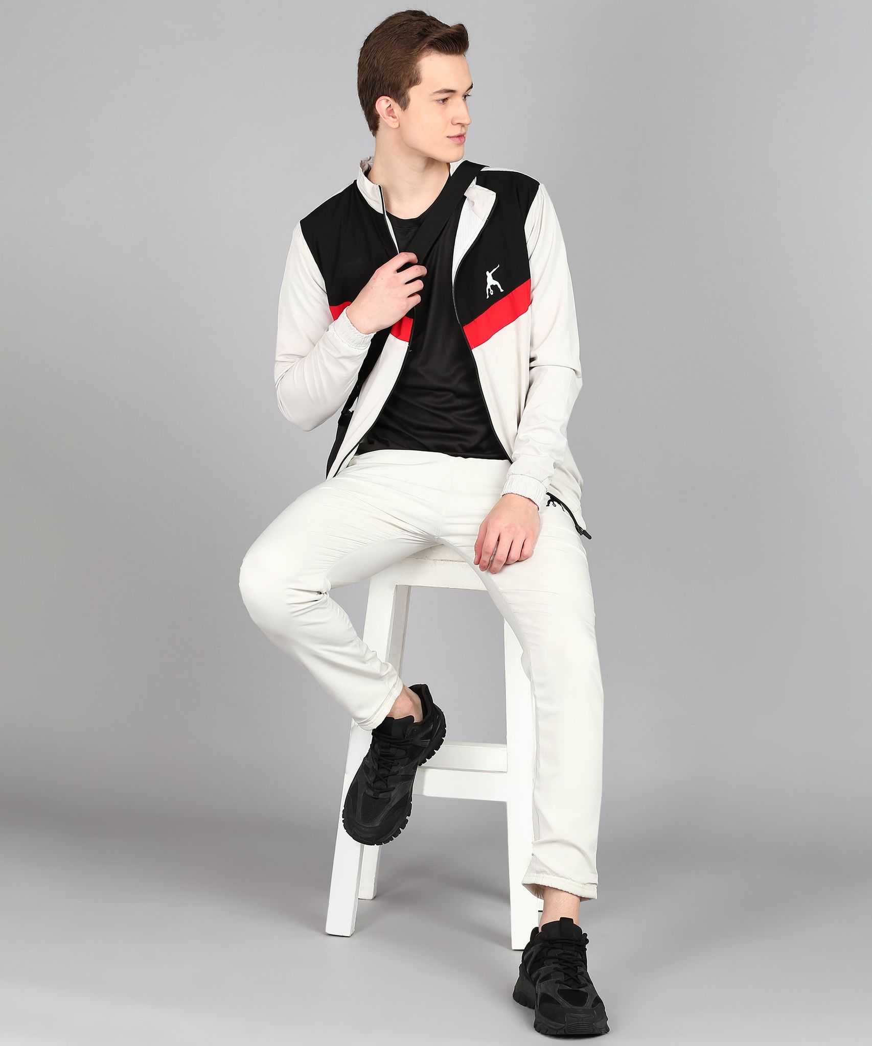 Preen Colorblock Men Track Suit Set Black-M / Black
