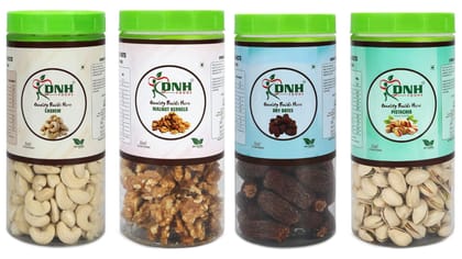 DRY FRUITS COMBO 600 GRAMS  PACK  150G X 4 PC