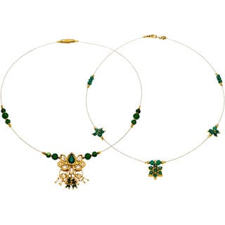 1 Layer Invisible Chain Necklace, Dark Green Combo, 2 Qty 1 Layer Invisible Chain Necklace, Dark Green Combo, 2 Qty