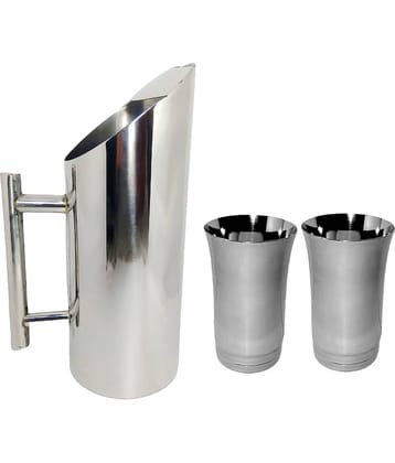 A & H ENTERPRISES Water Jug Daily Use Stainless Steel Jug and Glass Combo 1500 mL