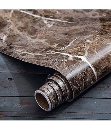 Geeo Premium Dark Brown Marble Design Wallpaper 60cm x 2m (Pack of 1)