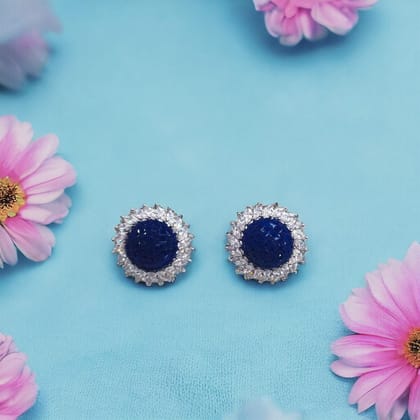 92.5 Sterling Silver Blue Studs earring