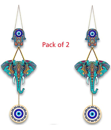 Positive Vibe Lifestyle Traditional Door Hanging 1 ft Multi ( Pack of 2 )