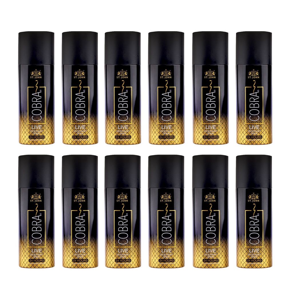 ST.JOHN Live Deodorant Body Spray for Long Lasting Protection 50ml (Pack of 12)