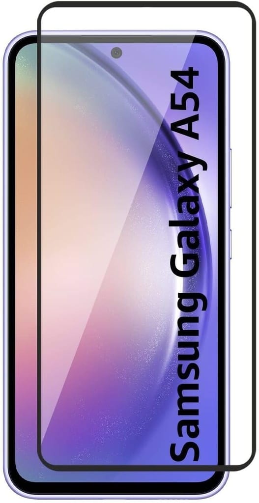 PLUGTECH Advanced Tempered Glass With Anti-Explosion 9H Hardness Edge-To-Edge Coverage Screen Guard for SAMSUNG A54 5G