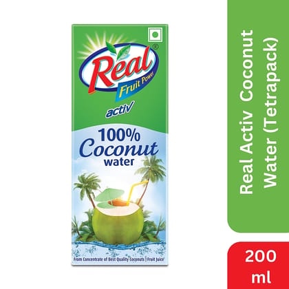 Real Activ Coconut Water/Nariyal Pani, 200 Ml Tetra Pack Real Activ Coconut Water/Nariyal Pani, 200 Ml Tetra Pack