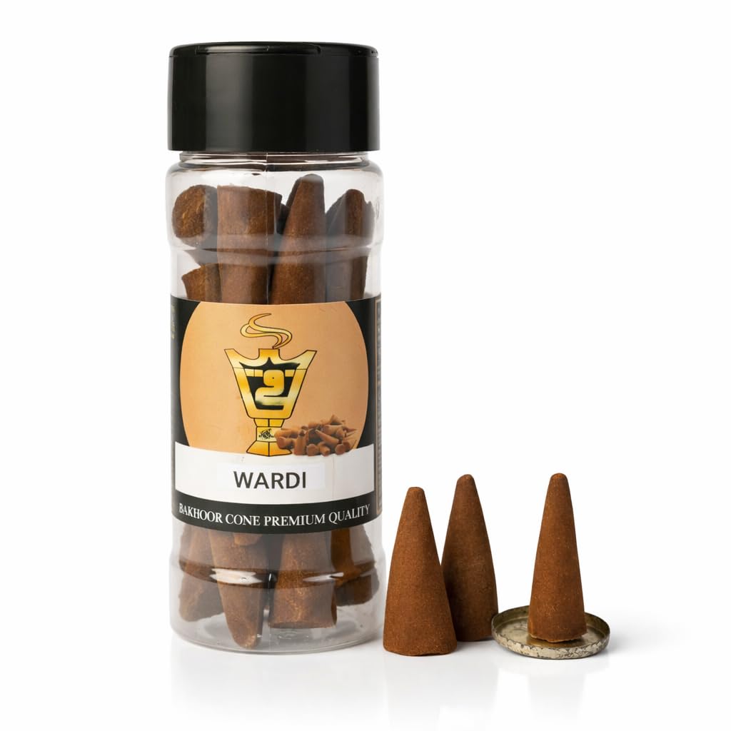 alNaqi Wardi Cones 50g (Pack of 20) - Premium Rose Incense Cones, Charcoal-Free Natural Gulab Dhoop for Home Fragrance & Relaxation, Long-Lasting Aromatic Experience