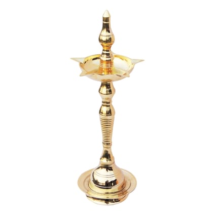 Brass Kerala Fancy Deepak, Oil Lamp No. 13  - Antique Brass Deepak for Home, Height : 16.4 Inch (FMAS642 F)