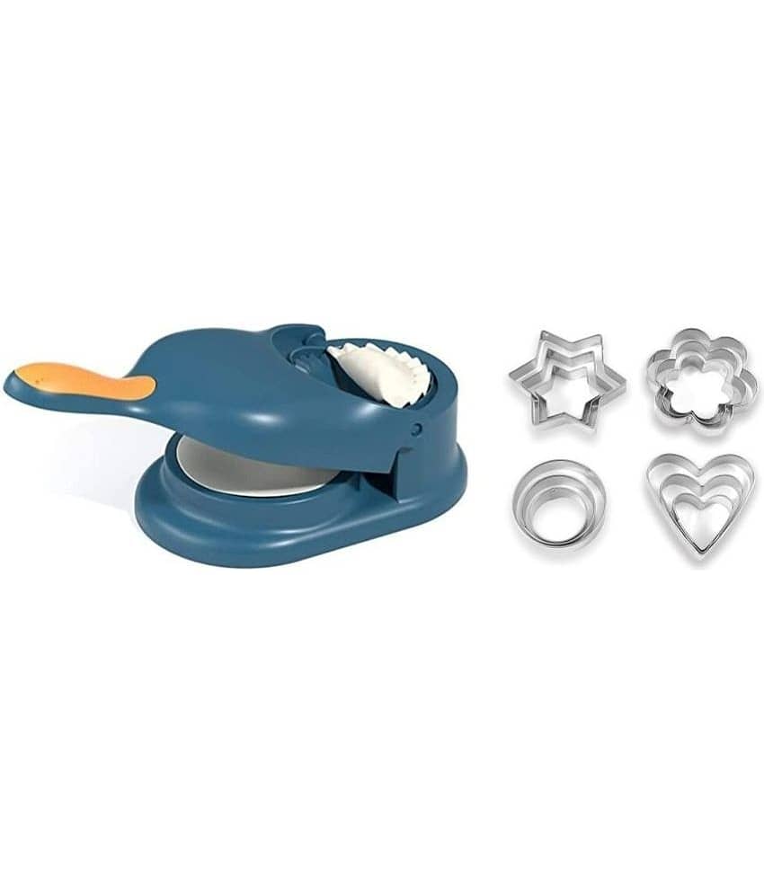 iview kitchenware Blue Virgin Plastic 1Ghughra/Momos Maker+Cookies Cutter ( Set of 2 )