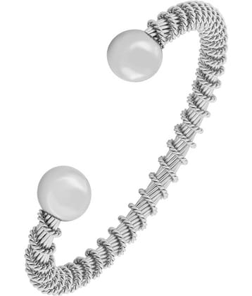 The Jewelbox Mesh Rope 316L Surgical Stainless Steel Free Size Cuff Kada Bracelet Bangle For Boys Men