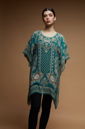 Dark Aqua Color Short Farasha-Free Size