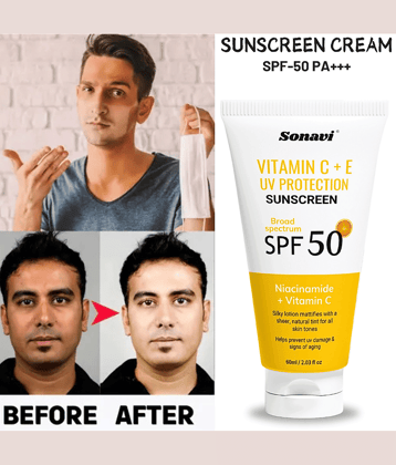 Sonavi SPF 50 Sunscreen Cream For All Skin Type ( Pack of 1 )