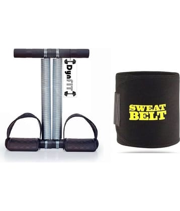 DynFIT combo of double spring tummy trimmer, waist trimmer, ab exerciser and sweat slim belt, body shaper, waist toner