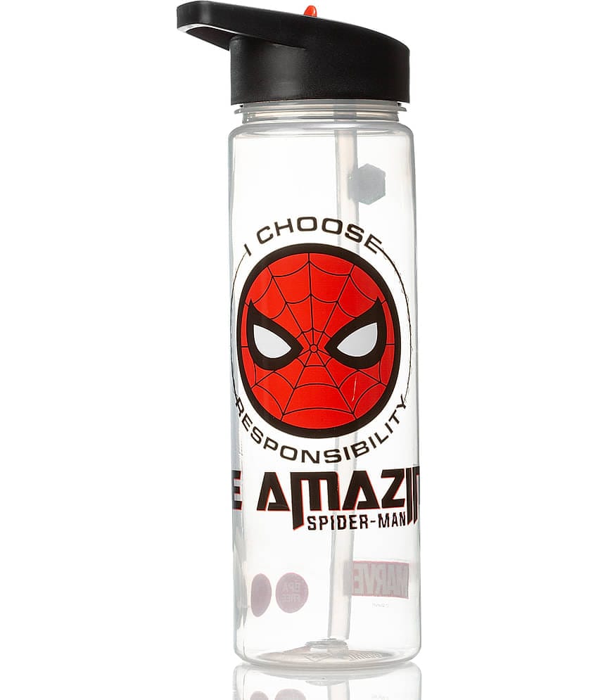 Gluman - Disney Spiderman Ninos Spout Transparent School Water Bottle 700 mL ( Set of 1 )