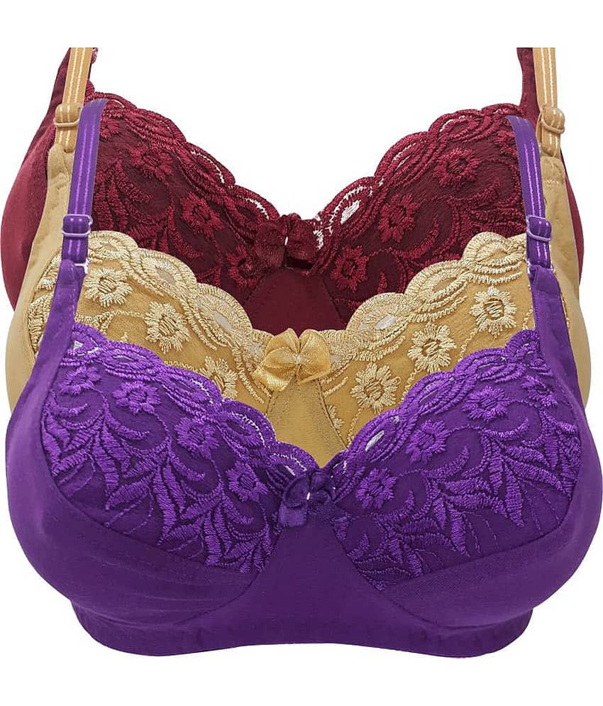 Kiran Enterprises Cotton Minimizer Bra - Multi Color