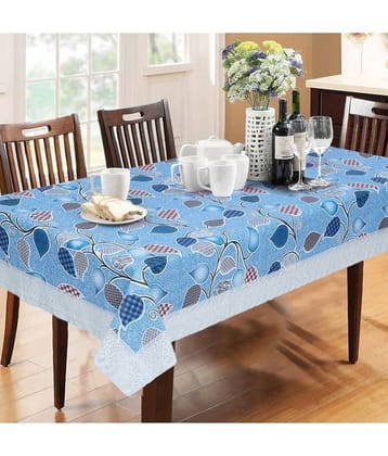 Printed PVC 6 Seater Rectangle Table Cover ( 228 x 152 ) cm Pack of 1 Blue