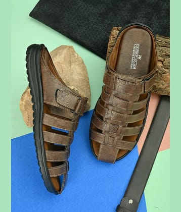 Fashion Victim Brown Synthetic Leather Sandals