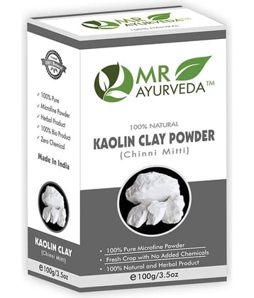 MR Ayurveda 100% Herbal Kaolin Clay Powder Face Pack Masks 100 gm
