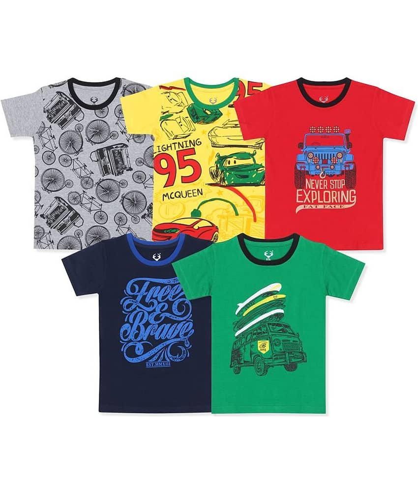 E1K Pack of 2 Boys Cotton T-Shirt ( Multicolor )