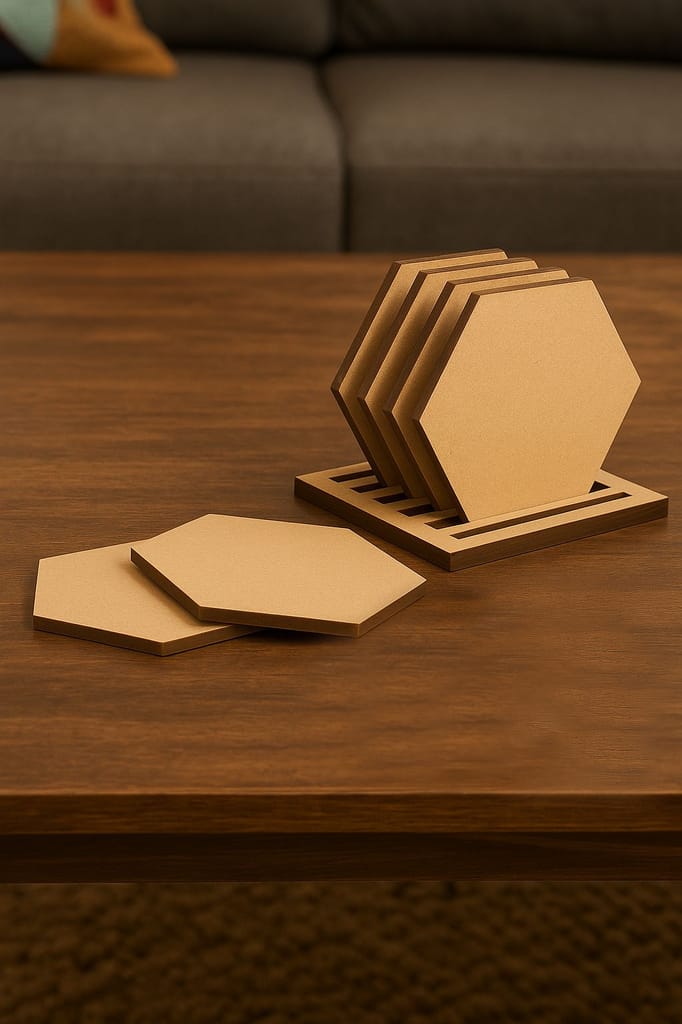 Dbeautify's DIY Hexagon MDF Coaster set