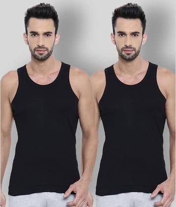 Dixcy Scott -  Black Cotton Men's Vest ( Pack of 2 )