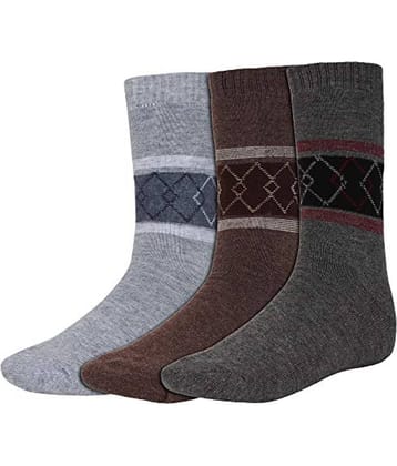 Creature Black Woolen Casual Mid Length Winter Socks Pack of 3