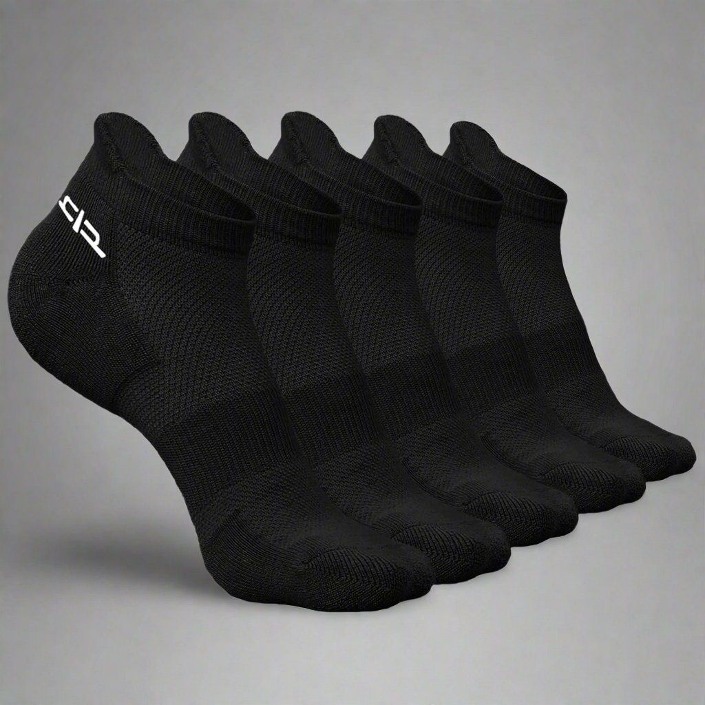 Heelium Bamboo Kids Ankle Socks - 5 Pairs-Age 3-5 Years / Black | Black | Black | Black | Black