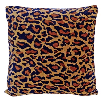 Leopard Print Velvet Cushion Cover-12 x 12 inches / Plain Cotton Backing