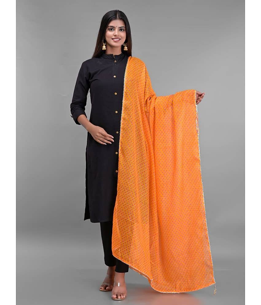 Apratim - Orange Cotton Women's Dupatta - ( Pack of 1 )