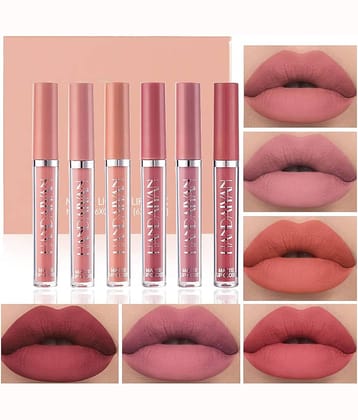 Blushis 6 Colors Velvet waterproof Liquid Lipstick, Set of 6