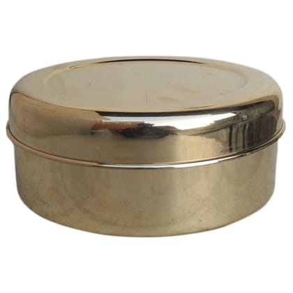 Brass Roti Box / Chapati Storage Container � Kitchen Utility Item, Diameter : 8.3 Inch (ZMAS586 F)