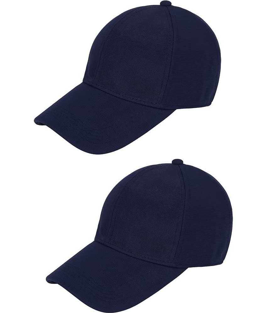 Zacharias - Navy Cotton Blend Men's Cap ( Pack of 2 )