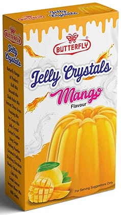 Butterfly Instant Jelly Crystals, 100g (Mango)  by Butterfly Dessert Mixes and Bakery Needs. Butterfly Instant Jelly Crystals, 100g (Mango)  by Butterfly Dessert Mixes and Bakery Needs.