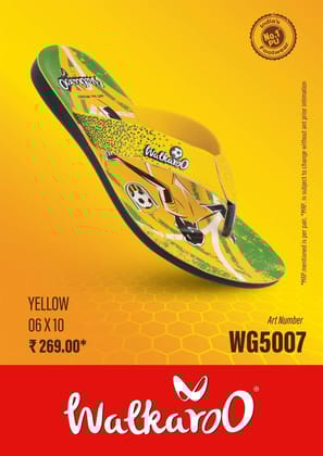 Walkaroo WG5007 Yellow No 7 Mens Slipper